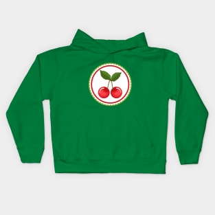 Cherry Fruits Emblem Kids Hoodie